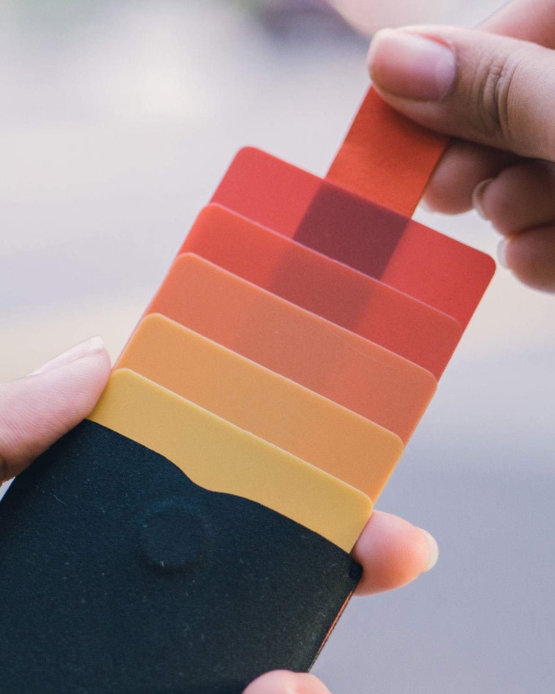 Allocacoc Slim wallet, DesignNest DAX wallet, Cascading pull-tab wallet, Hold upto 6 cards, small wallet, Card holder, Purse (RedGrey, Microfiber) - Image 2